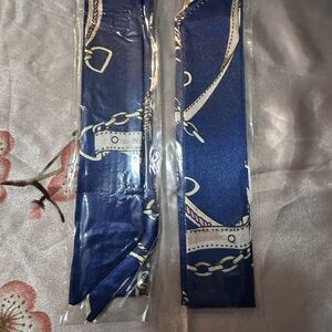 Blue and White twilly Scarf set